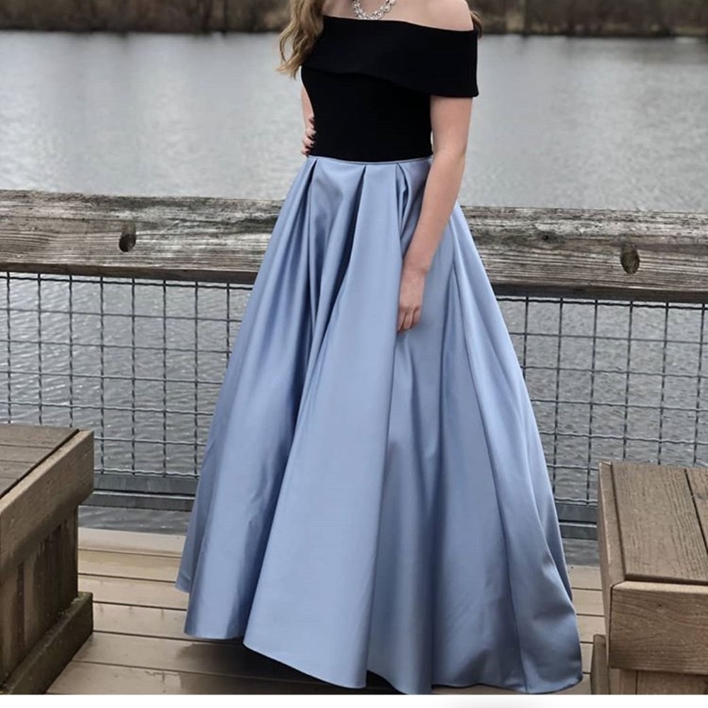 off the shoulder prom dress